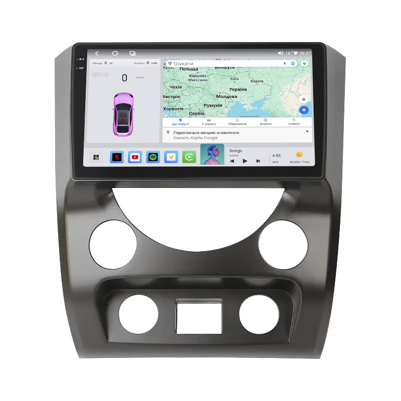 Штатная магнитола Lesko для SsangYong Rexton III 2012-2017 экран 9" 4/64 QLED CarPlay 4G Wi-Fi GPS 360 Prime