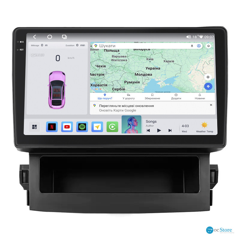 Штатная магнитола Lesko для Subaru Forester V 2018-2021 экран 9" 4/64 QLED CarPlay 4G Wi-Fi GPS 360 Prime