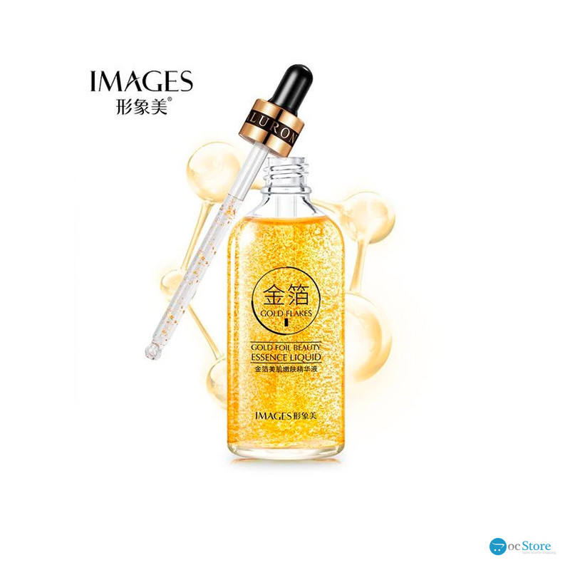 Сыворотка для лица питательная антивозрастная с экстрактом золота IMAGES Gold Flakes Gold Foil Beauty Essence Liquid 100 мл