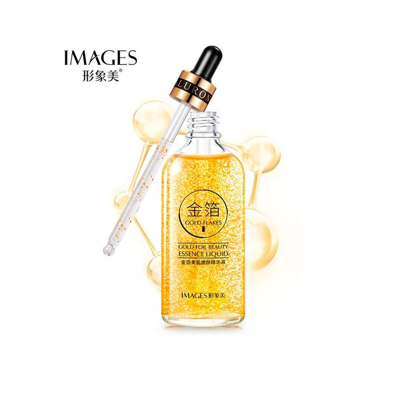 Сыворотка для лица питательная антивозрастная с экстрактом золота IMAGES Gold Flakes Gold Foil Beauty Essence Liquid 100 мл