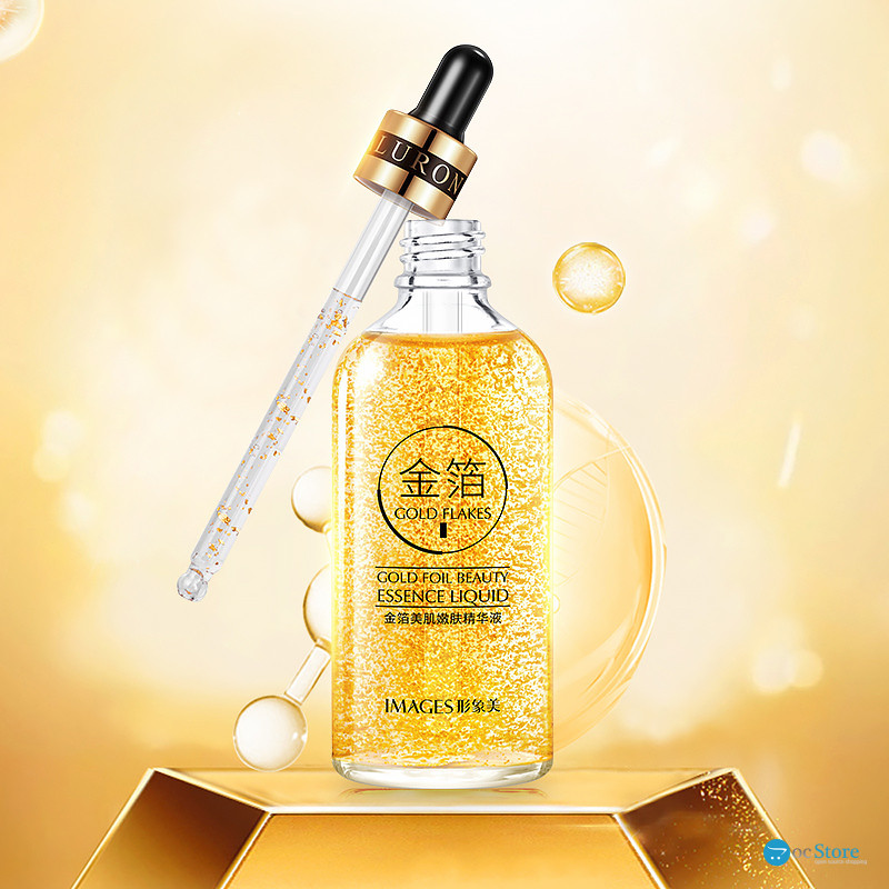 Сыворотка для лица питательная антивозрастная с экстрактом золота IMAGES Gold Flakes Gold Foil Beauty Essence Liquid 100 мл