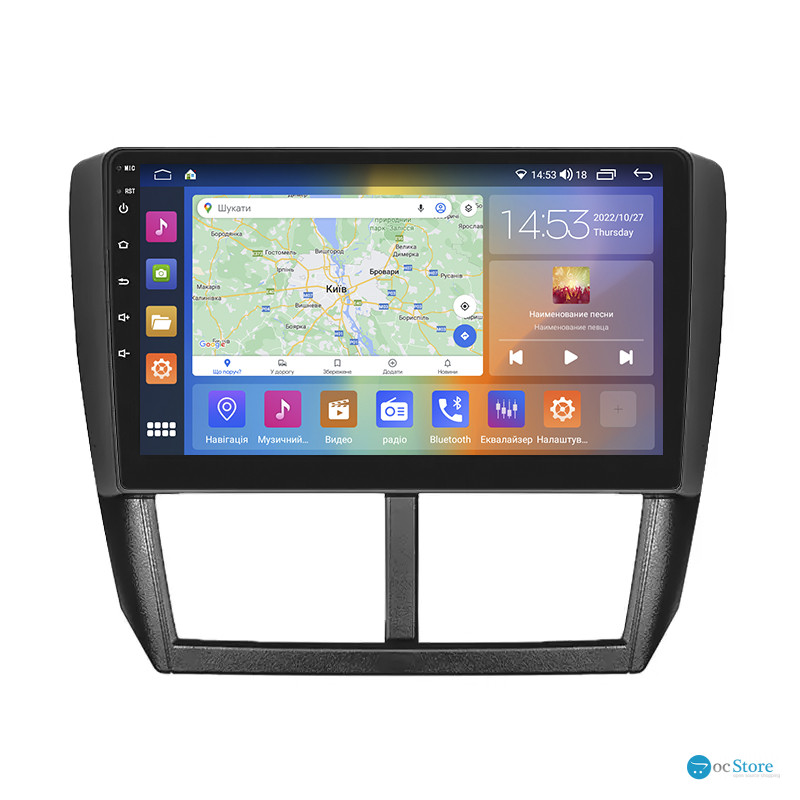 Штатная магнитола Lesko для Subaru Impreza III 2007-2011 экран 9" 4/64Gb CarPlay 4G Wi-Fi GPS Prime