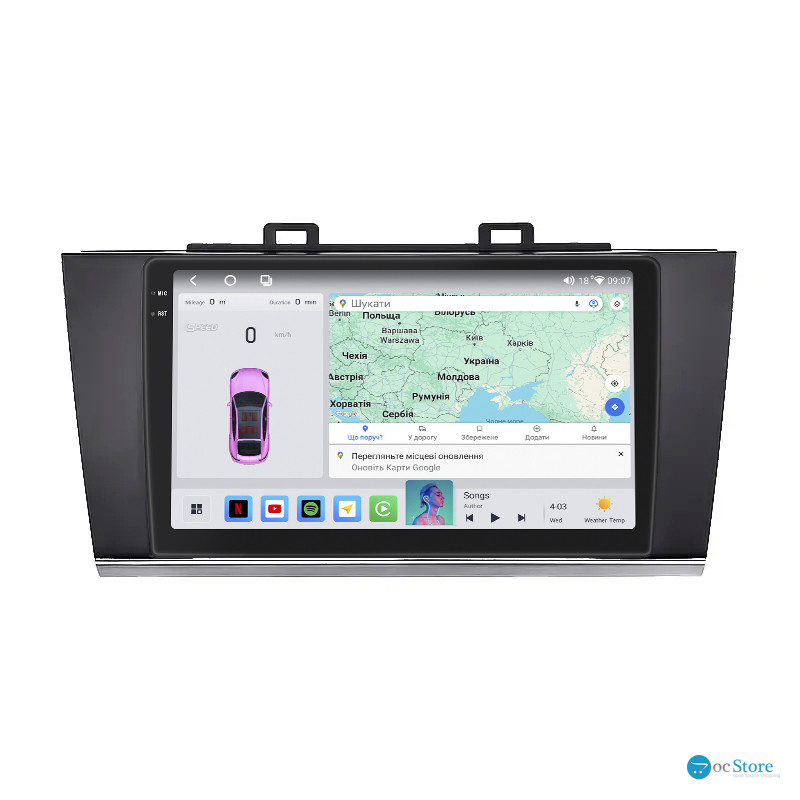 Штатная магнитола Lesko для Subaru Outback V 2014-2018 экран 9" 4/64 QLED CarPlay 4G Wi-Fi GPS 360 Prime