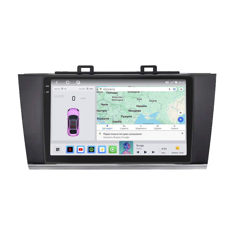 Штатная магнитола Lesko для Subaru Outback V 2014-2018 экран 9" 4/64 QLED CarPlay 4G Wi-Fi GPS 360 Prime