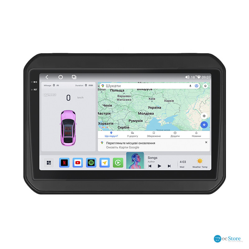 Штатная магнитола Lesko для Suzuki Ignis III Рестайлинг 2020-н.в. экран 9" 4/64 QLED CarPlay 4G Wi-Fi GPS 360 Prime