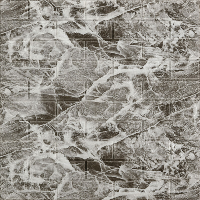 Декоративна 3D панель самоклейка 700х770х3мм Мармур чориний (061-3) SW-00000691