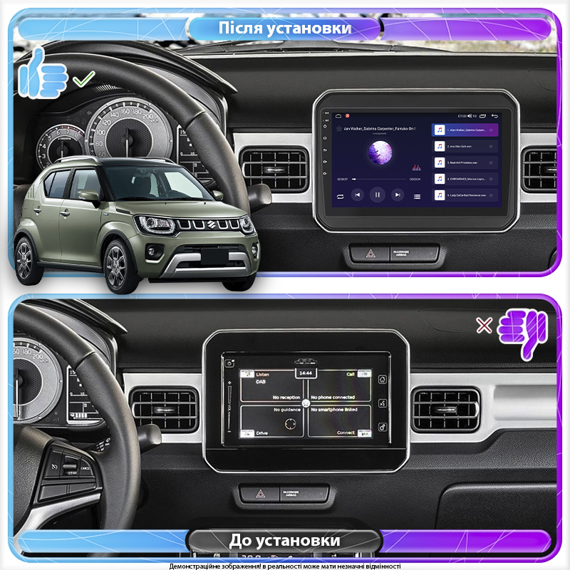 Штатная магнитола Lesko для Suzuki Ignis III Рестайлинг 2020-н.в. экран 9" 6/128Gb 4G Wi-Fi GPS Top