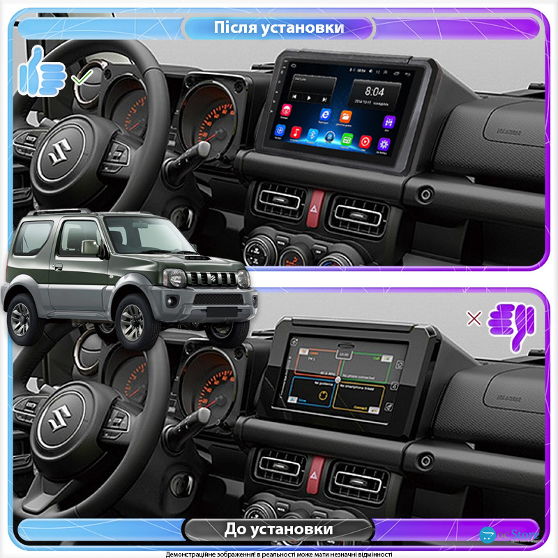 Штатная магнитола Lesko для Suzuki Jimny III Рестайлинг 1 2005-2012 экран 9" 2/32Gb Wi-Fi GPS Base