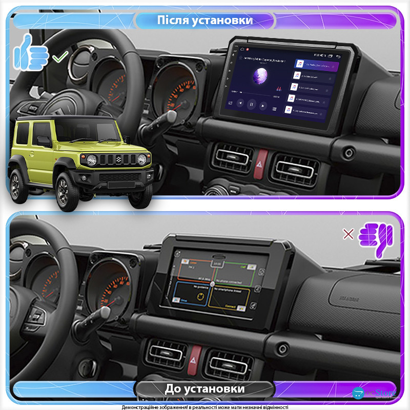 Штатная магнитола Lesko для Suzuki Jimny IV 2018-н.в. экран 9" 2/32Gb 4G Wi-Fi GPS Top