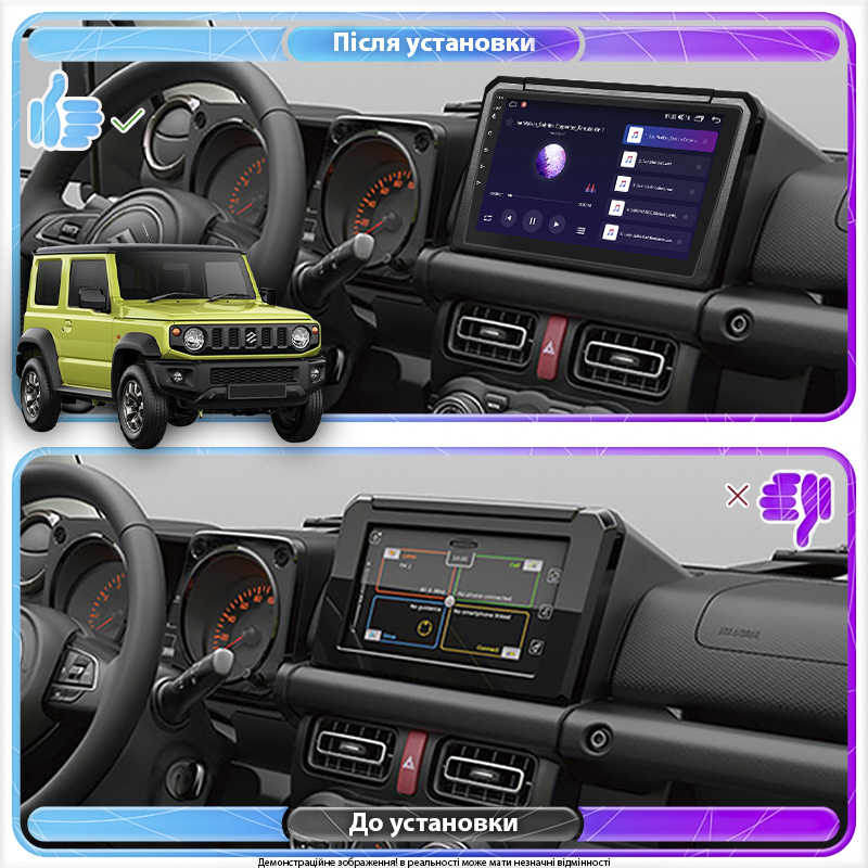 Штатная магнитола Lesko для Suzuki Jimny IV 2018-н.в. экран 9" 6/128Gb 4G Wi-Fi GPS Top