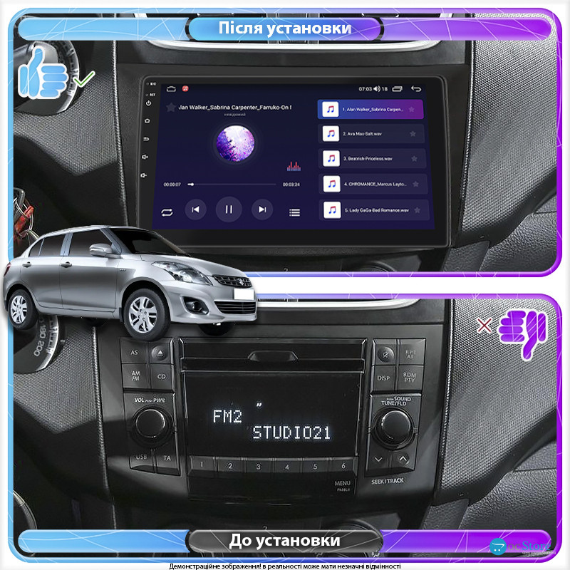 Штатная магнитола Lesko для Suzuki Swift IV 2011-2013 экран 9" 1/16Gb Wi-Fi GPS Base