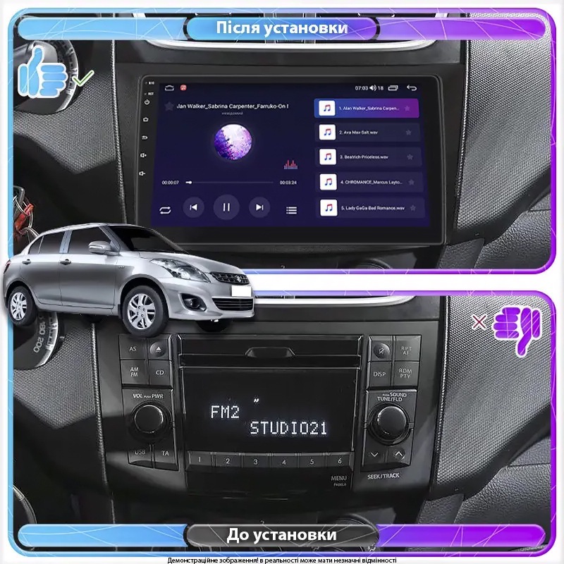 Штатная магнитола Lesko для Suzuki Swift IV 2011-2013 экран 9" 2/32Gb Wi-Fi GPS Base