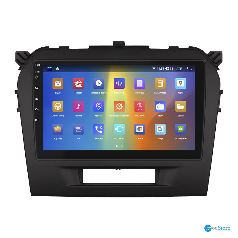 Штатная магнитола Lesko для Suzuki Vitara II 2014-2019 экран 9" 2/32Gb CarPlay 4G Wi-Fi GPS Prime