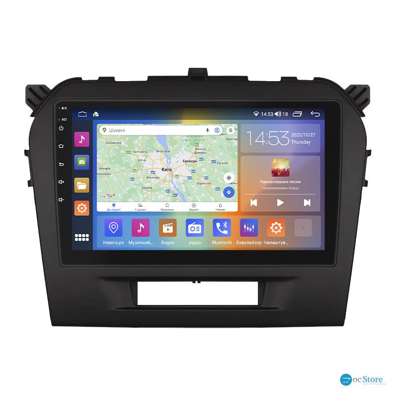 Штатная магнитола Lesko для Suzuki Vitara II Рестайлинг 2018-н.в. экран 9" 4/64Gb CarPlay 4G Wi-Fi GPS Prime