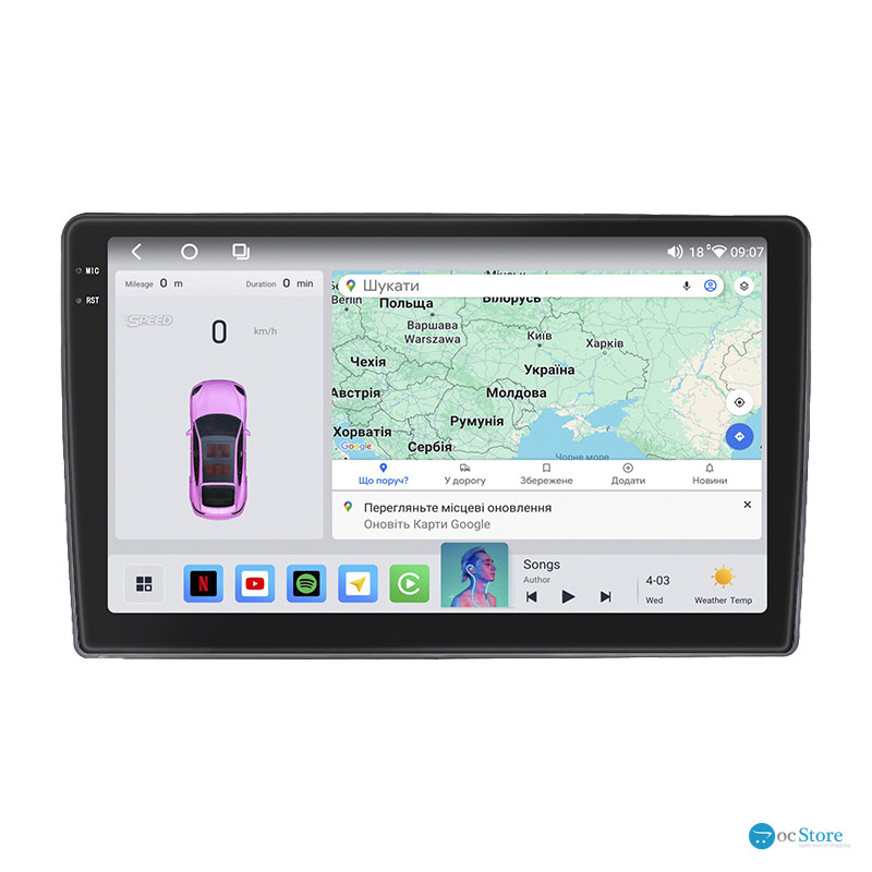 Штатная магнитола Lesko для Suzuki XL7  2007-2009 экран 10" 4/64 QLED CarPlay 4G Wi-Fi GPS 360 Prime