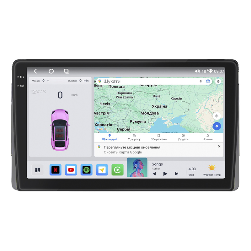Штатная магнитола Lesko для Toyota 4Runner IV 2002-2005 экран 9" 4/64 QLED CarPlay 4G Wi-Fi GPS 360 Prime
