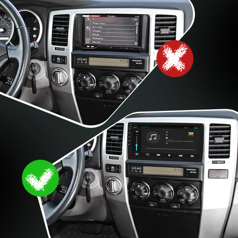 Штатная магнитола Lesko для Toyota 4Runner IV Рестайлинг 2005-2009 экран 9" 6/128Gb 4G Wi-Fi GPS Top