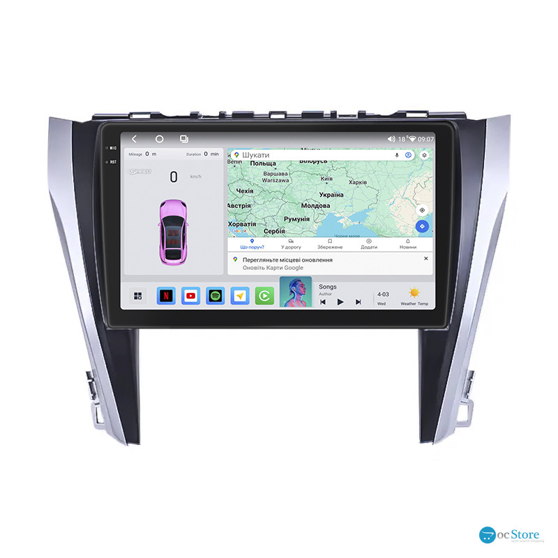 Штатная магнитола Lesko для Toyota Aurion II 2012-2017 экран 10" 4/64 QLED CarPlay 4G Wi-Fi GPS 360 Prime
