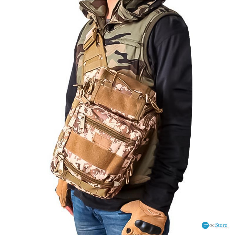Сумка тактическая через плечо AOKALI Outdoor A25 Sand Pixel