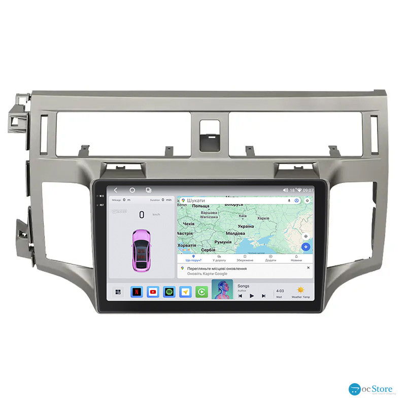 Штатная магнитола Lesko для Toyota Avalon III Рестайлинг 2007-2010 экран 9" 4/64 QLED CarPlay 4G Wi-Fi GPS 360 Prime