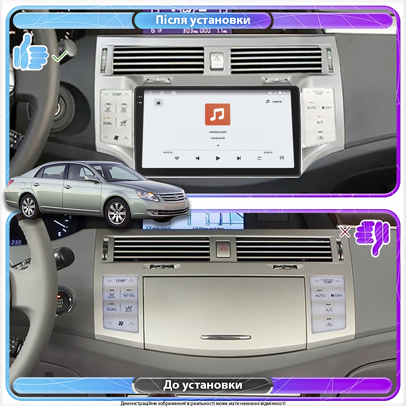 Штатная магнитола Lesko для Toyota Avalon III Рестайлинг 2007-2010 экран 9" 4/64 QLED CarPlay 4G Wi-Fi GPS 360 Prime