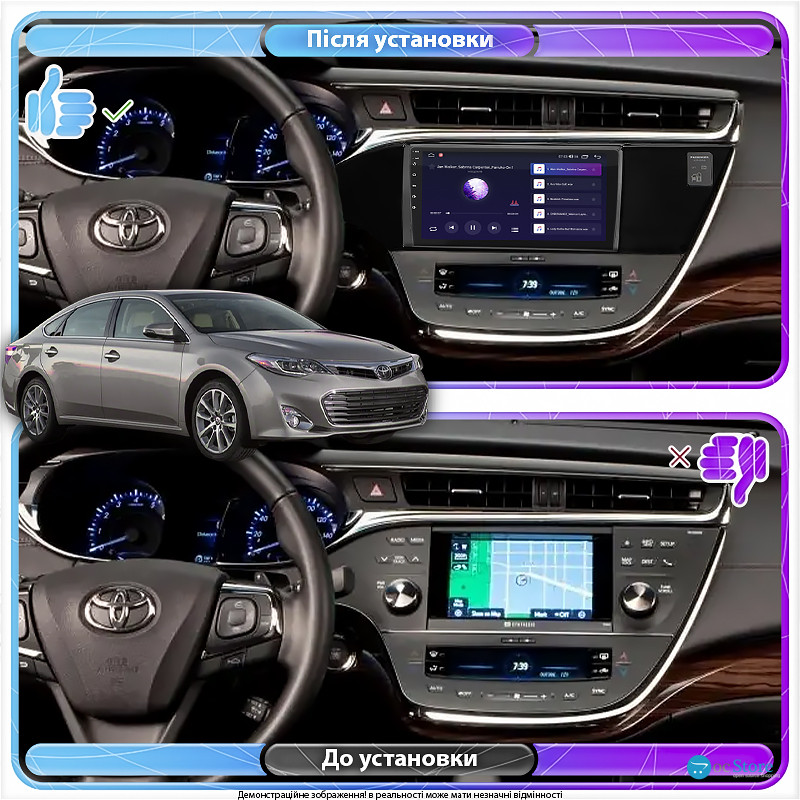 Штатная магнитола Lesko для Toyota Avalon IV 2012-2015 экран 9" 4/64Gb CarPlay 4G Wi-Fi GPS Prime