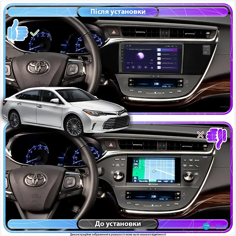Штатная магнитола Lesko для Toyota Avalon IV Рестайлинг 2015-2018 экран 9" 2/32Gb CarPlay 4G Wi-Fi GPS Prime