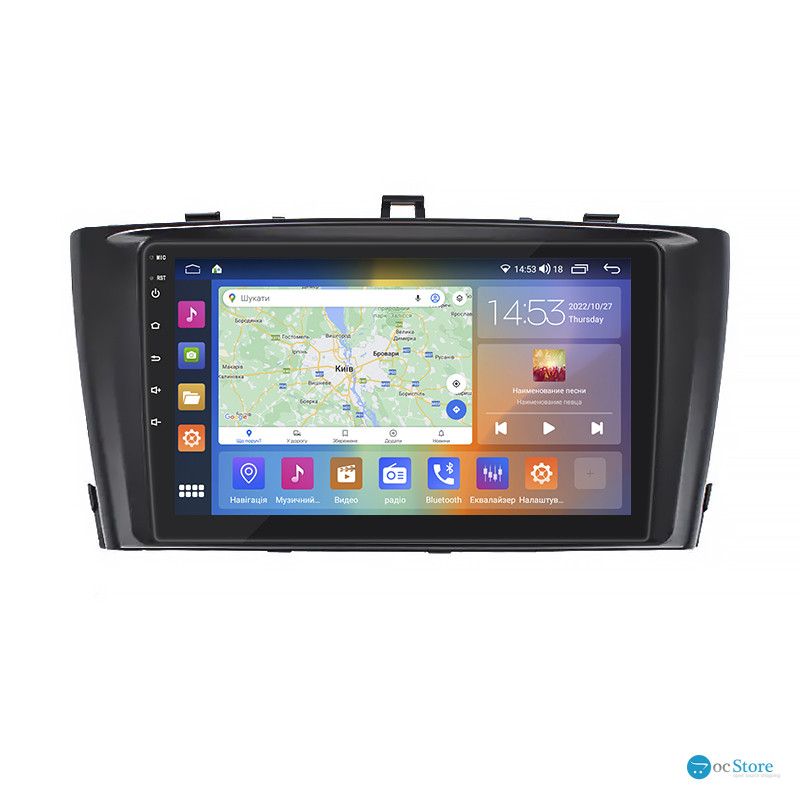 Штатная магнитола Lesko для Toyota Avensis III 2008-2011 экран 9" 4/64Gb CarPlay 4G Wi-Fi GPS Prime