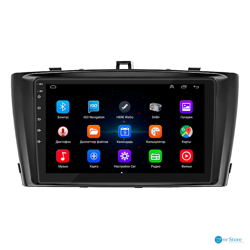 Штатная магнитола Lesko для Toyota Avensis III Рестайлинг 2011-2015 экран 9" 1/16Gb Wi-Fi GPS Base