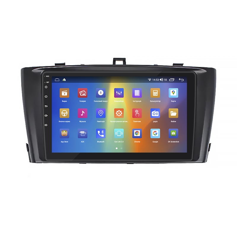 Штатная магнитола Lesko для Toyota Avensis III Рестайлинг 2011-2015 экран 9" 2/32Gb CarPlay 4G Wi-Fi GPS Prime