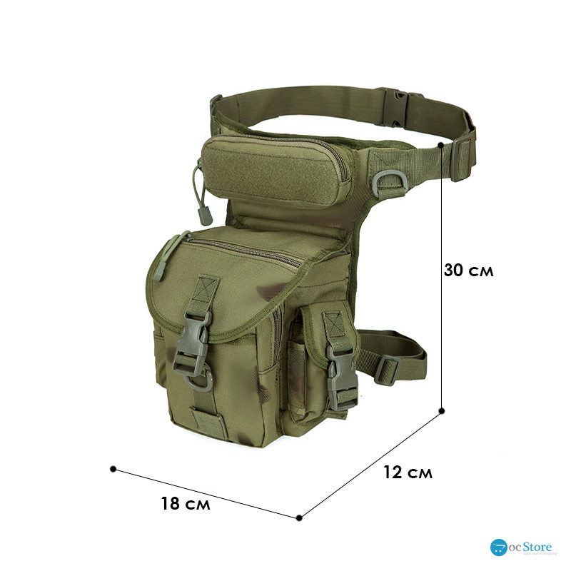 Сумка тактическая на бедро AOKALI Outdoor A90 Camouflage Green
