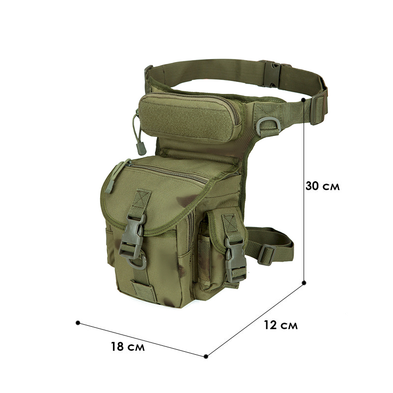 Сумка тактическая на бедро AOKALI Outdoor A90 Camouflage Green