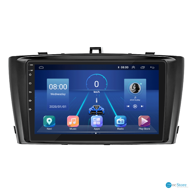 Штатная магнитола Lesko для Toyota Avensis III Рестайлинг 2011-2015 экран 9" 2/32Gb 4G Wi-Fi GPS Top