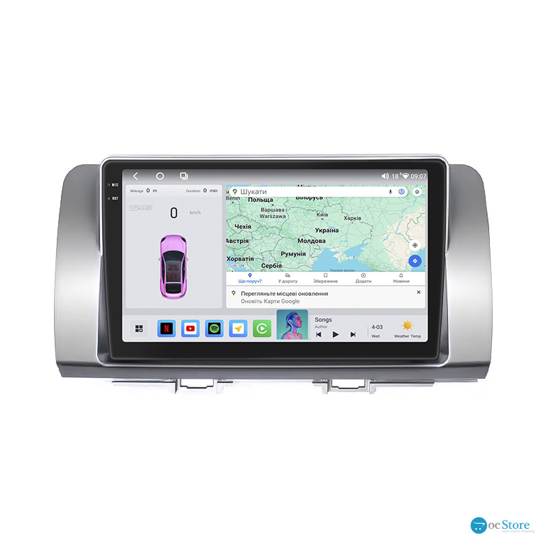 Штатная магнитола Lesko для Toyota bB II Рестайлинг 2008-2016 экран 9" 4/64 QLED CarPlay 4G Wi-Fi GPS 360 Prime