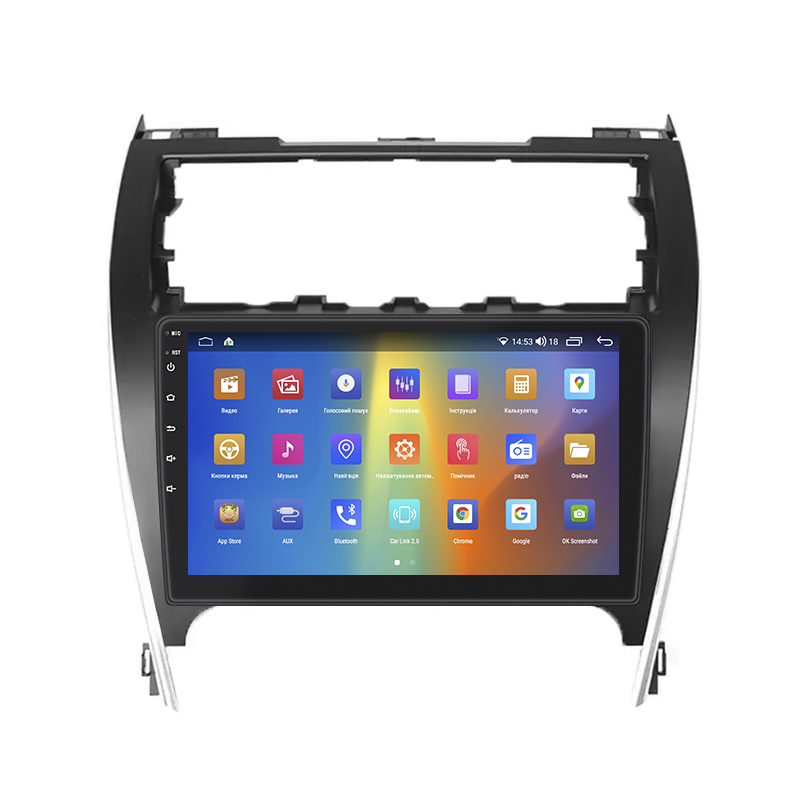 Штатная магнитола Lesko для Toyota Camry (USA) VII (XV50) 2011-2015 экран 10" 2/32Gb CarPlay 4G Wi-Fi GPS Prime