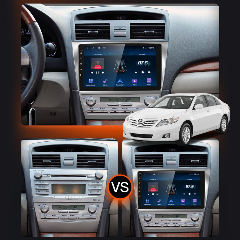 Штатная магнитола Lesko для Toyota Camry VI (XV40) Рестайлинг 2009-2011 экран 10" 1/16Gb Wi-Fi GPS Base