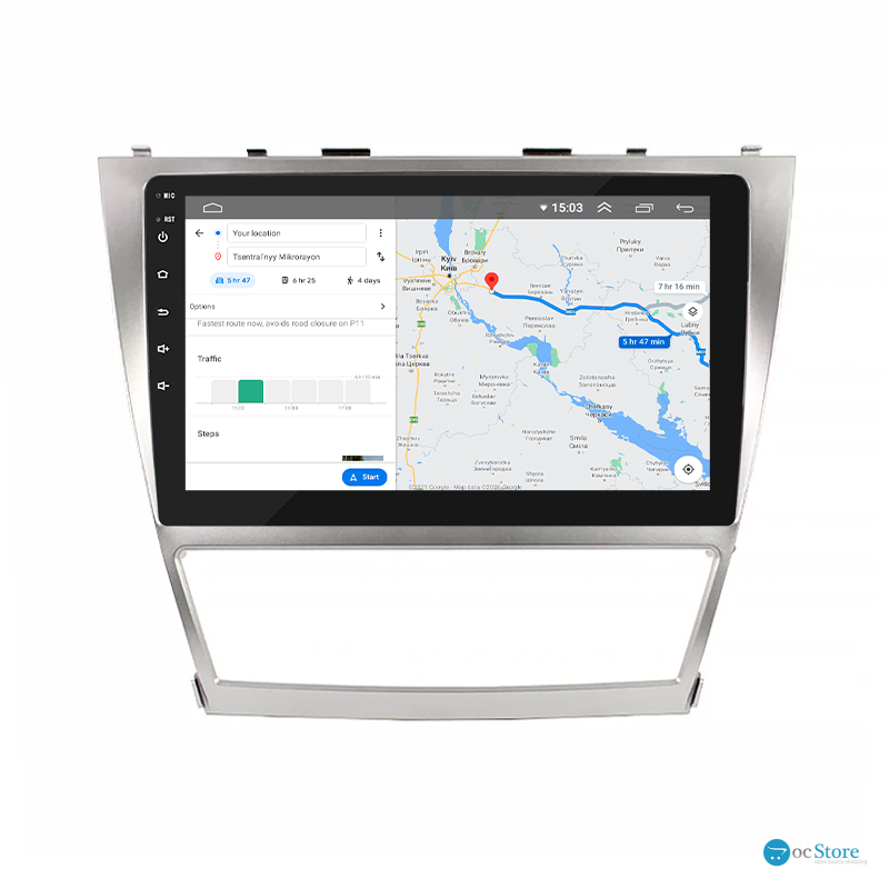 Штатная магнитола Lesko для Toyota Camry VI (XV40) Рестайлинг 2009-2011 экран 10" 4/64Gb 4G Wi-Fi GPS Top