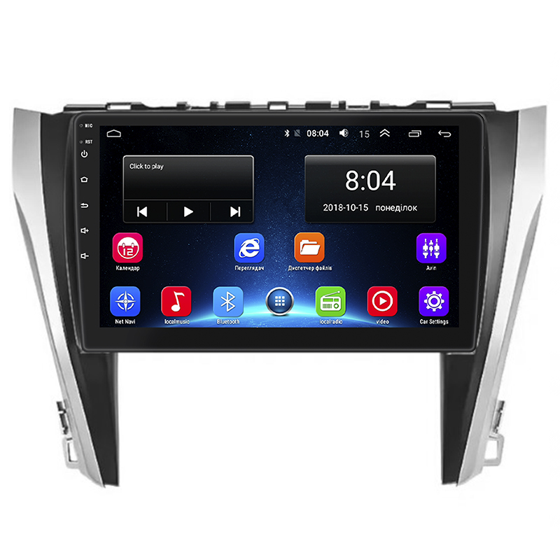 Штатная магнитола Lesko для Toyota Camry VII (XV50) Рестайлинг 2014-2017 экран 10" 2/32Gb Wi-Fi GPS Base