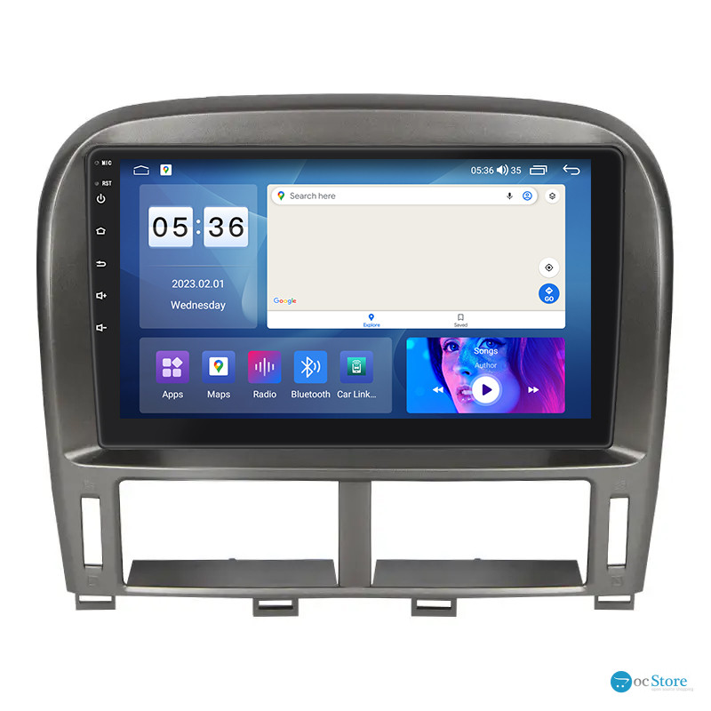 Штатная магнитола Lesko для Toyota Celsior III (F30) ver 2 2000-2003 экран 9" 2/32Gb CarPlay 4G Wi-Fi GPS Prime