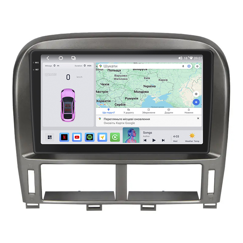 Штатная магнитола Lesko для Toyota Celsior III (F30) ver 2 2000-2003 экран 9" 4/64 QLED CarPlay 4G Wi-Fi GPS 360 Prime
