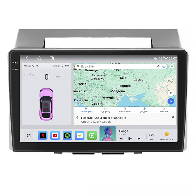 Штатная магнитола Lesko для Toyota Corolla Verso I Рестайлинг 2004-2007 экран 9" 4/64 QLED CarPlay 4G Wi-Fi GPS 360 Prime