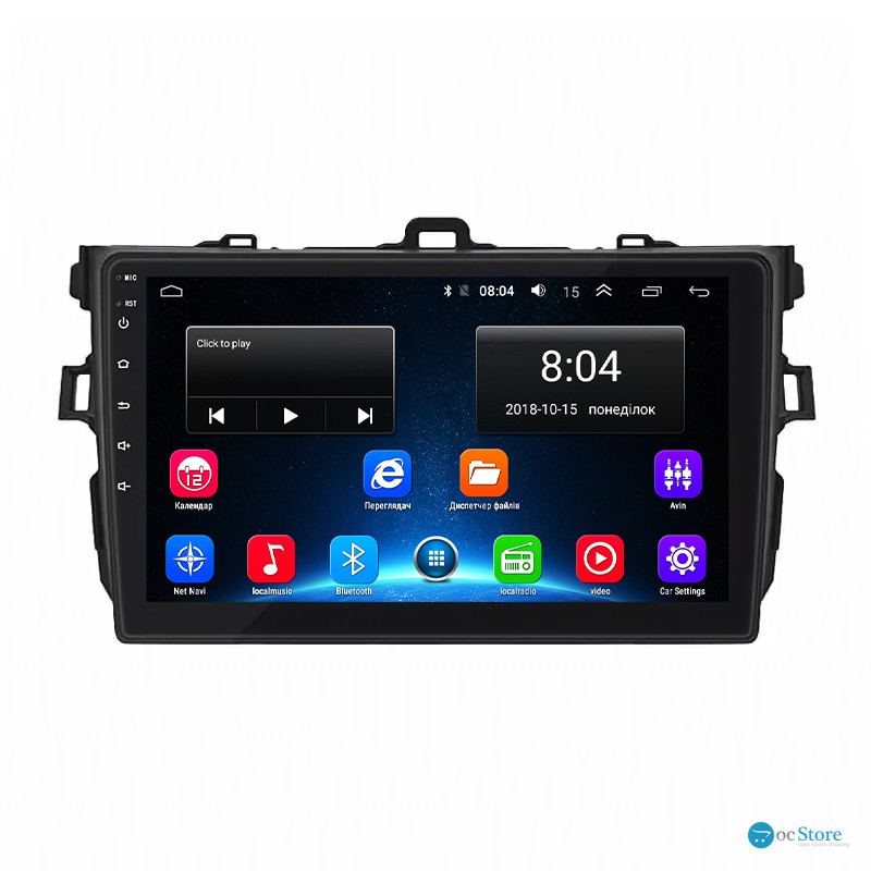Штатная магнитола Lesko для Toyota Corolla X (E140, E150) 2006-2012 экран 9" 2/32Gb Wi-Fi GPS Base