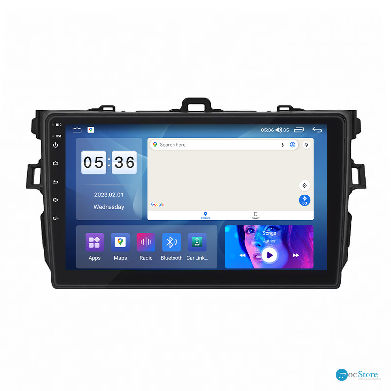 Штатная магнитола Lesko для Toyota Corolla X (E140, E150) 2006-2012 экран 9" 2/32Gb CarPlay 4G Wi-Fi GPS Prime