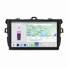 Штатная магнитола Lesko для Toyota Corolla X (E140, E150) 2006-2012 экран 9" 4/64 QLED CarPlay 4G Wi-Fi GPS 360 Prime