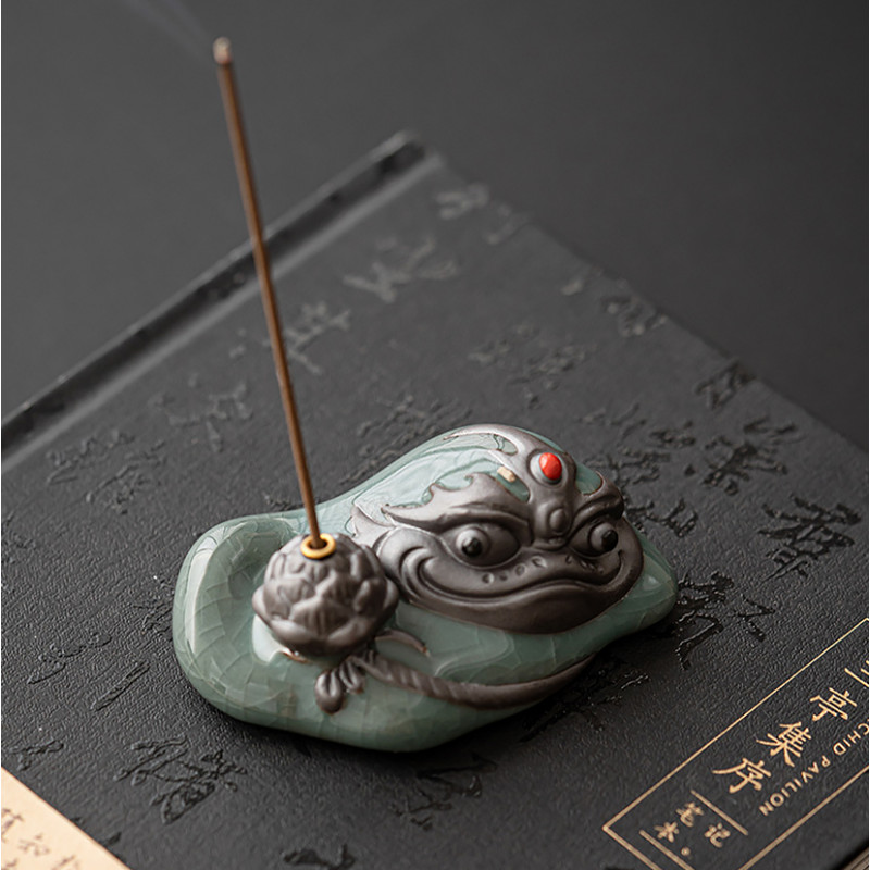 Подставка держатель для благовоний YYPJ006 Жабка керамическая