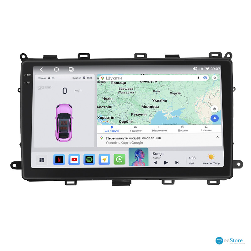 Штатная магнитола Lesko для Toyota Corolla XI (E160, E170) ver 2 2017-2019 экран 9" 4/64 QLED CarPlay 4G Wi-Fi GPS 360 Prime