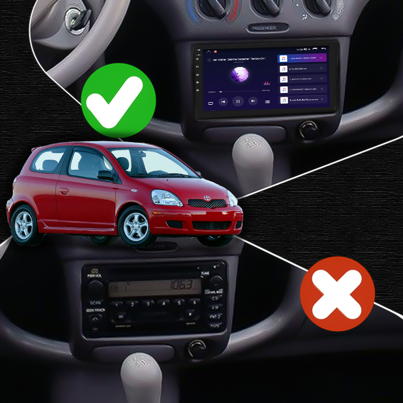 Штатная магнитола Lesko для Toyota Echo  1999-2005 экран 9" 4/64Gb CarPlay 4G Wi-Fi GPS Prime