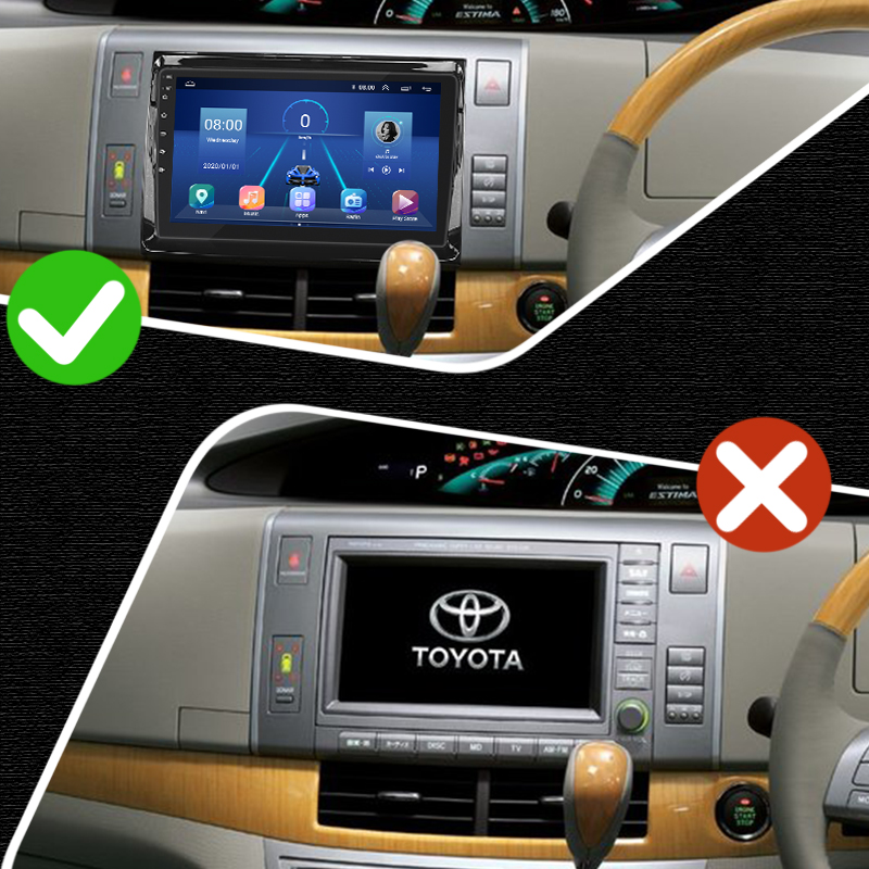 Штатная магнитола Lesko для Toyota Estima III 2006-2008 экран 9" 4/64Gb 4G Wi-Fi GPS Top