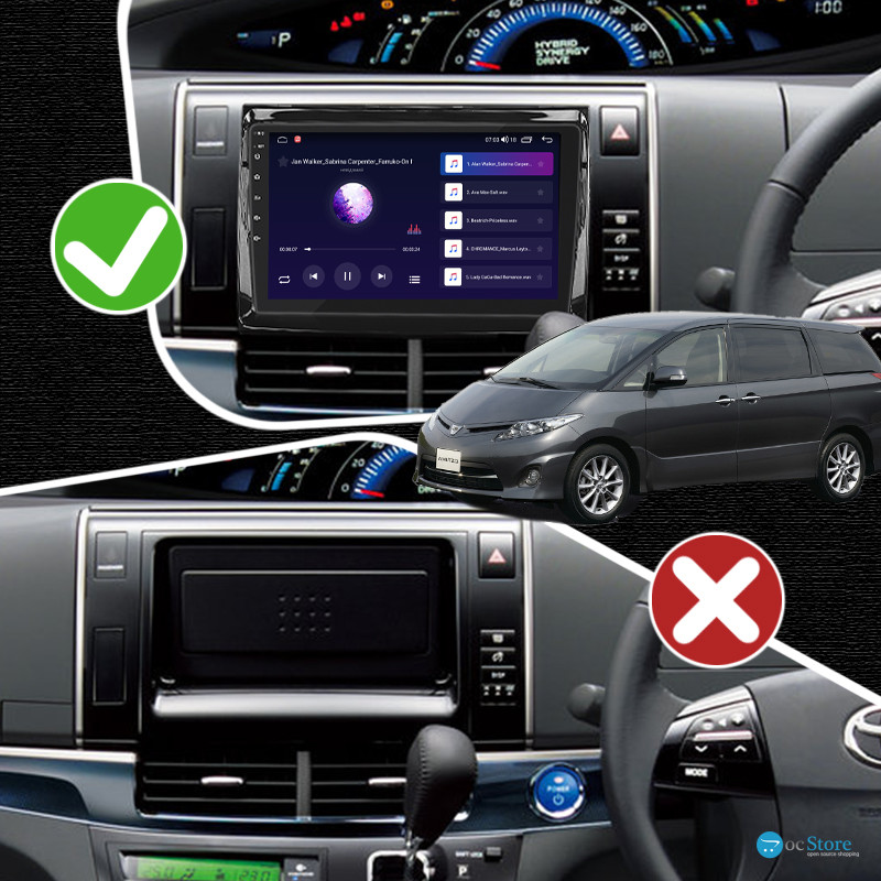 Штатная магнитола Lesko для Toyota Estima III Рестайлинг 2 2012-2016 экран 9" 2/32Gb CarPlay 4G Wi-Fi GPS Prime