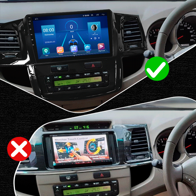 Штатная магнитола Lesko для Toyota Fortuner I 2005-2015 экран 9" 6/128Gb 4G Wi-Fi GPS Top